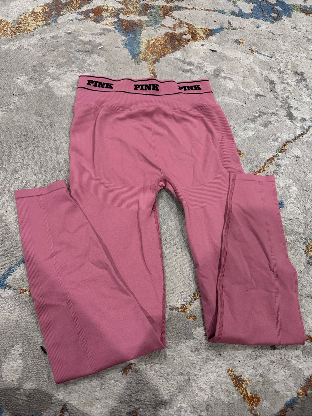 PINK Victoria's Secret Mauve Pink Ribbed Women Leggings